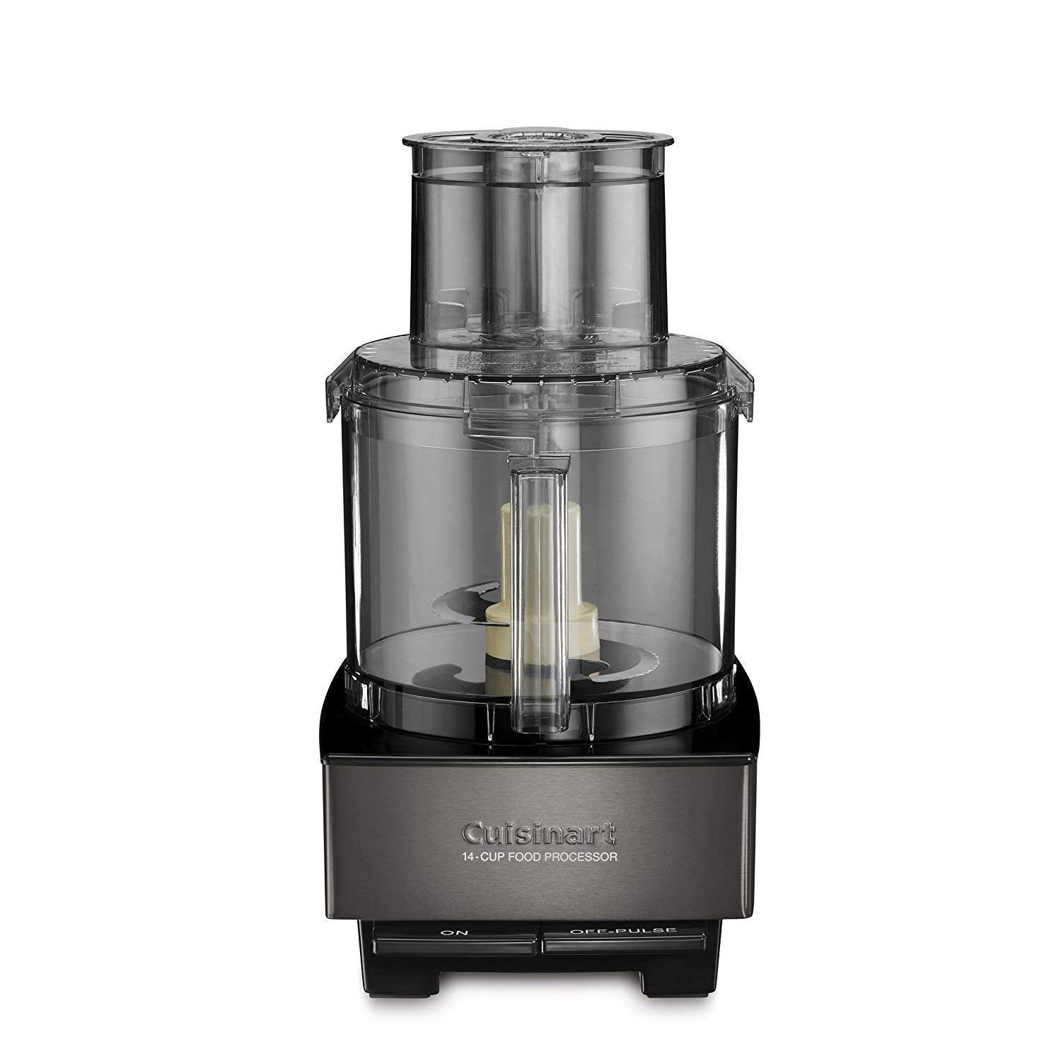 Cuisinart DFP-14BKSY con tubo de alimentación grande facilita introducir frutas enteras para cortar