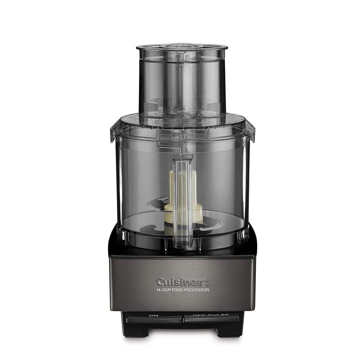 Cuisinart DFP-14BKSY con tubo de alimentación grande facilita introducir frutas enteras para cortar