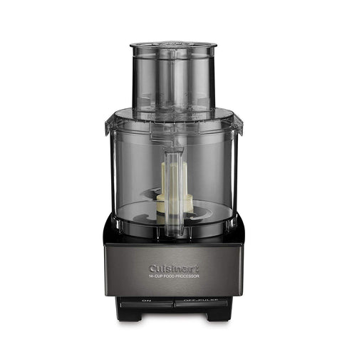 Cuisinart DFP-14BKSY con tubo de alimentación grande facilita introducir frutas enteras para cortar