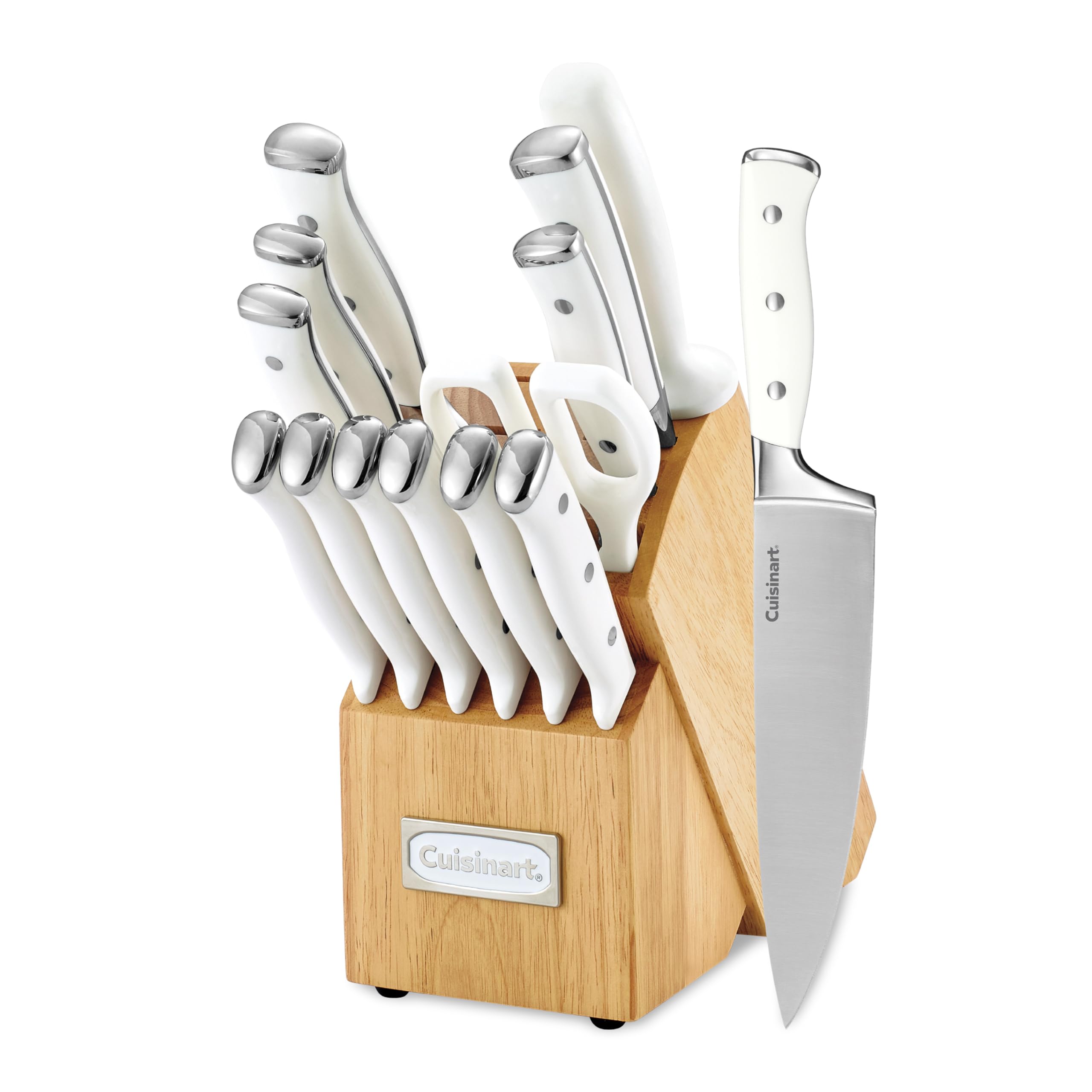 Conjunto Cuisinart de 15 piezas con bloque para cortes precisos.