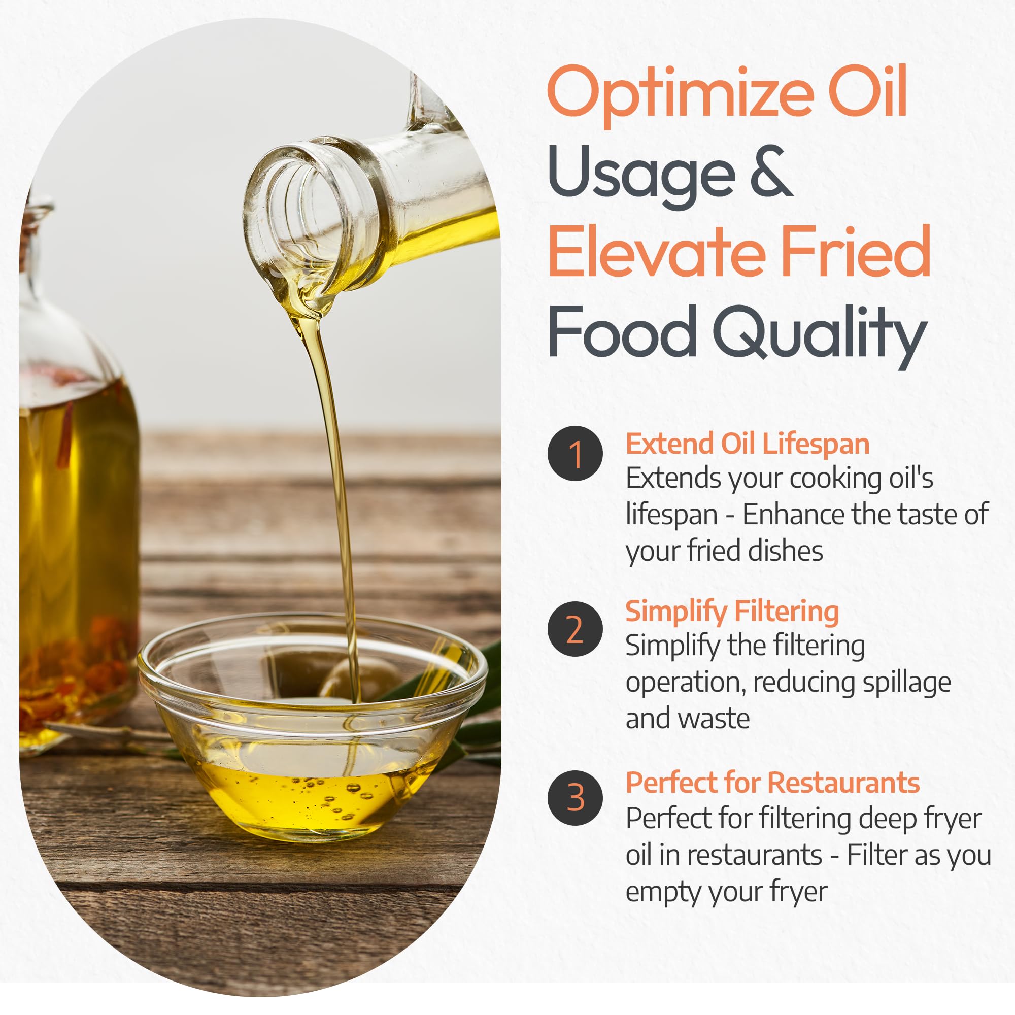 Cuisine Ready: ayuda a extender la vida útil del aceite y jarabe filtrando impurezas