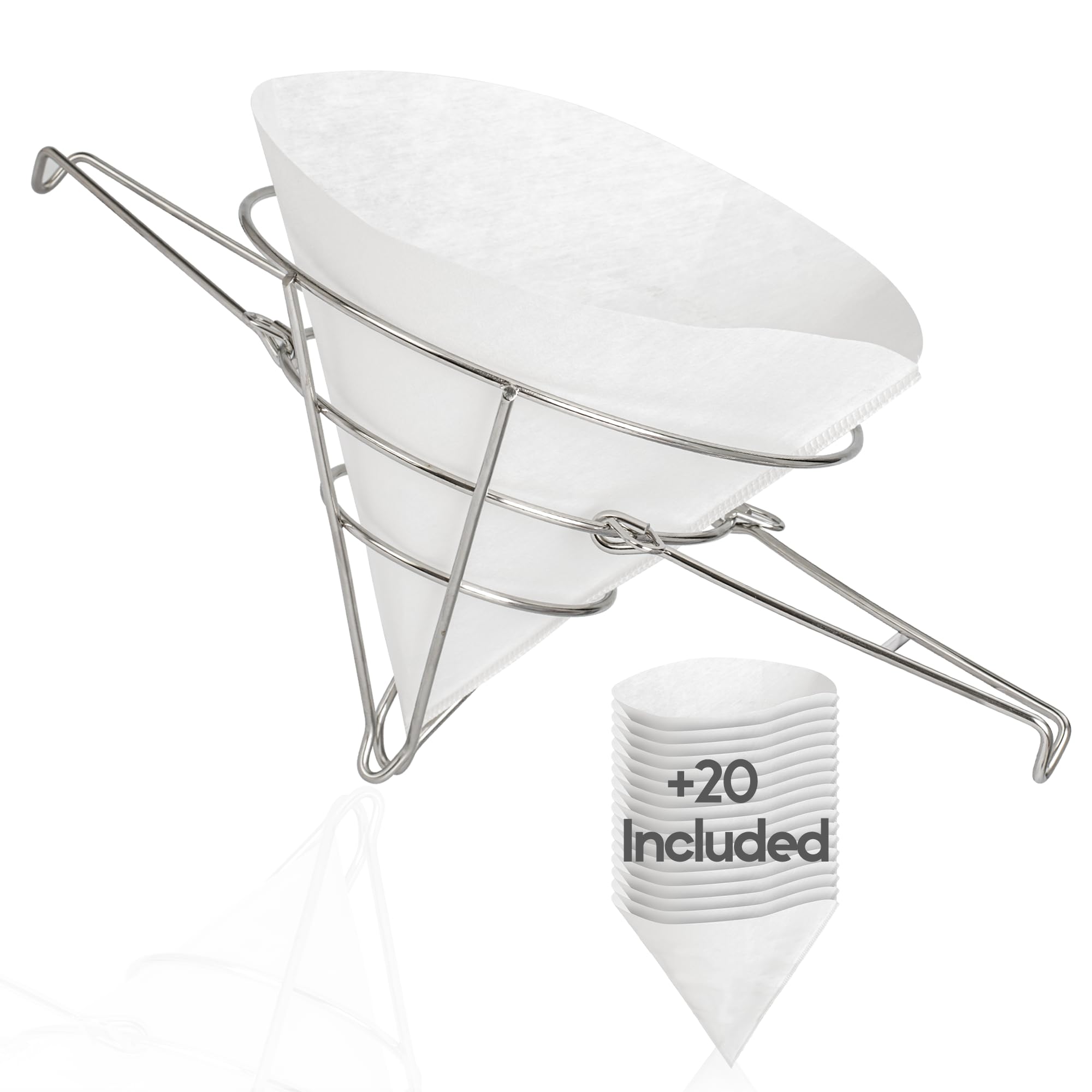 Cuisine Ready: soporte filtro cónico en acero inoxidable para aceite de freidora limpio