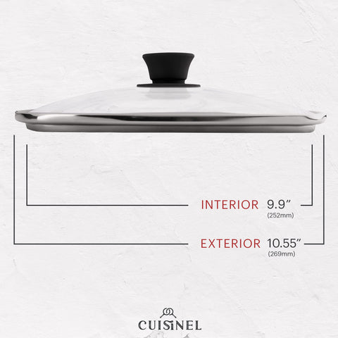 Protección de mango Cuisinel para manejo seguro de la sartén caliente.