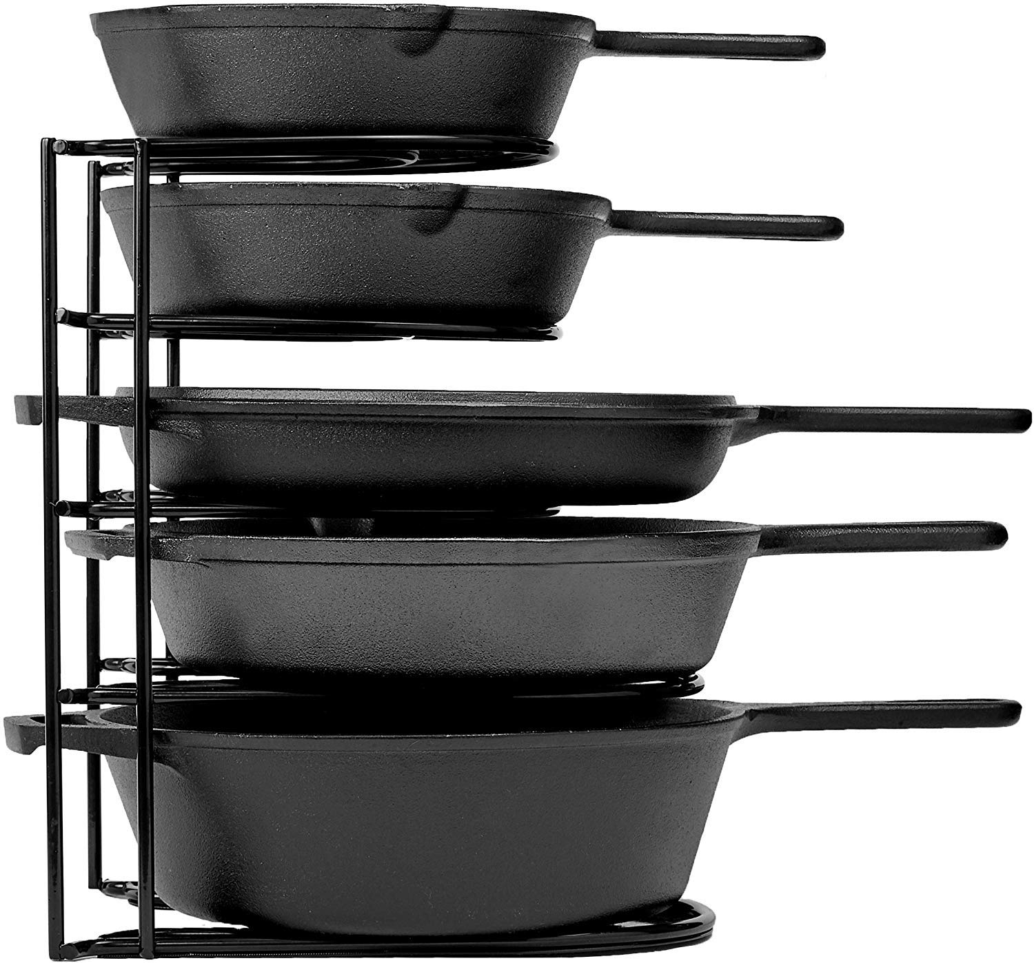 Organizador de ollas y sartenes Cuisinel, 5 niveles, ideal para ordenar ollas pesadas.