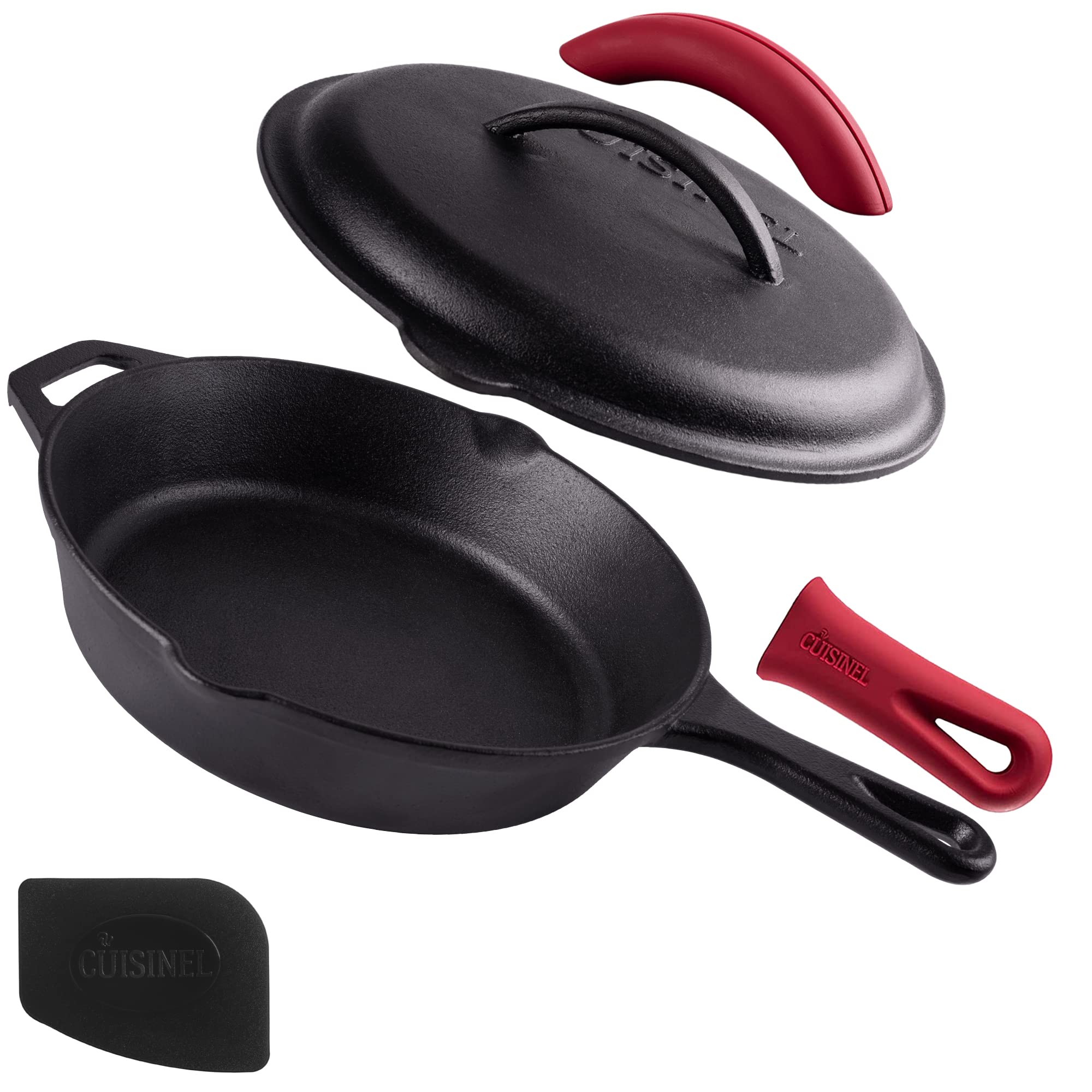 Sartén de hierro fundido Cuisinel con tapa para cocción uniforme en casa y al aire libre