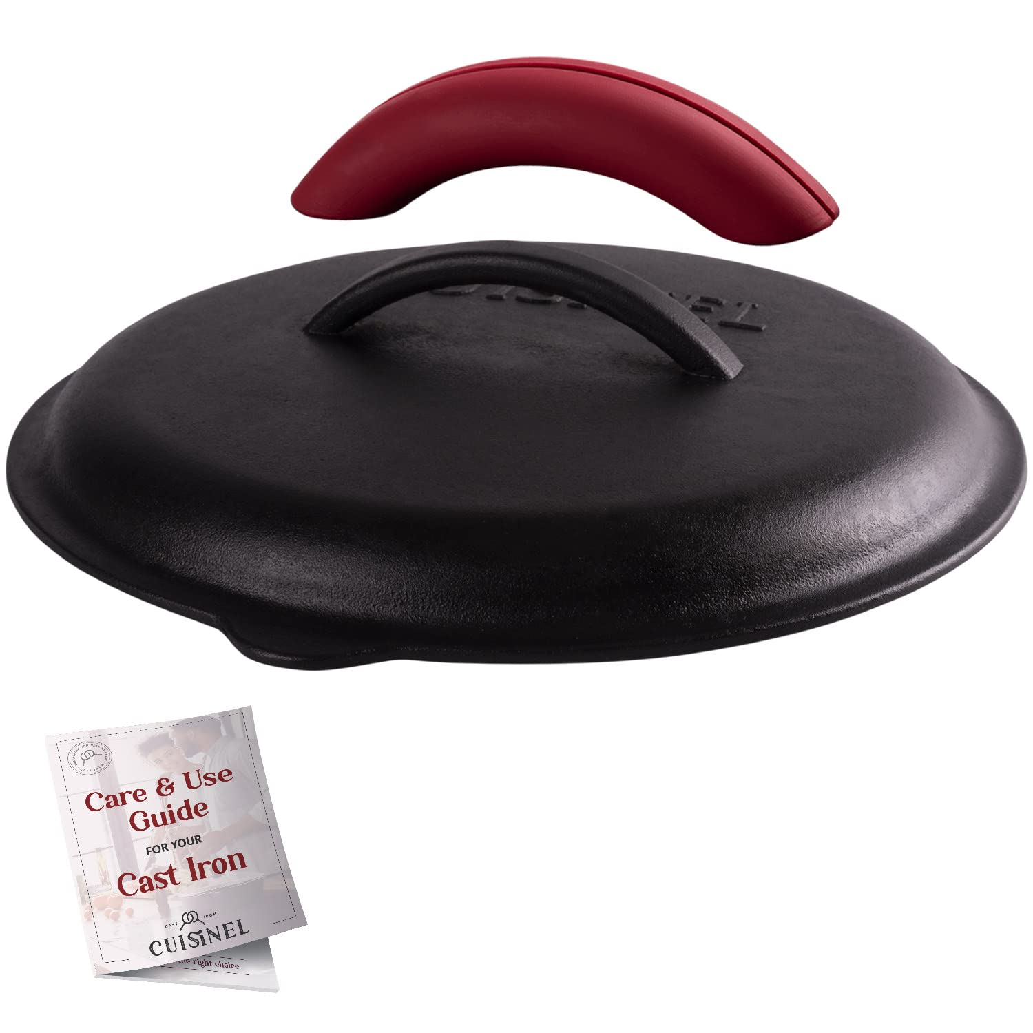 Tapa de hierro Cuisinel 12 pulgadas, compatible y retiene calor para cocción estable