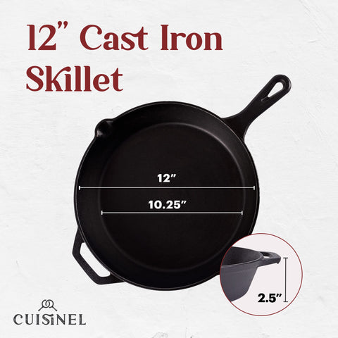 Sartén Cuisinel con tapa de vidrio templado incluida para ver la cocción sin perder calor.