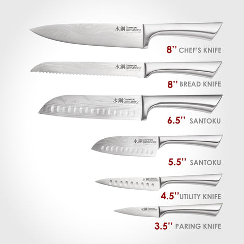 Cuisine::pro set de 7 cuchillos de chef Kumi, rendimiento versátil para cortes precisos