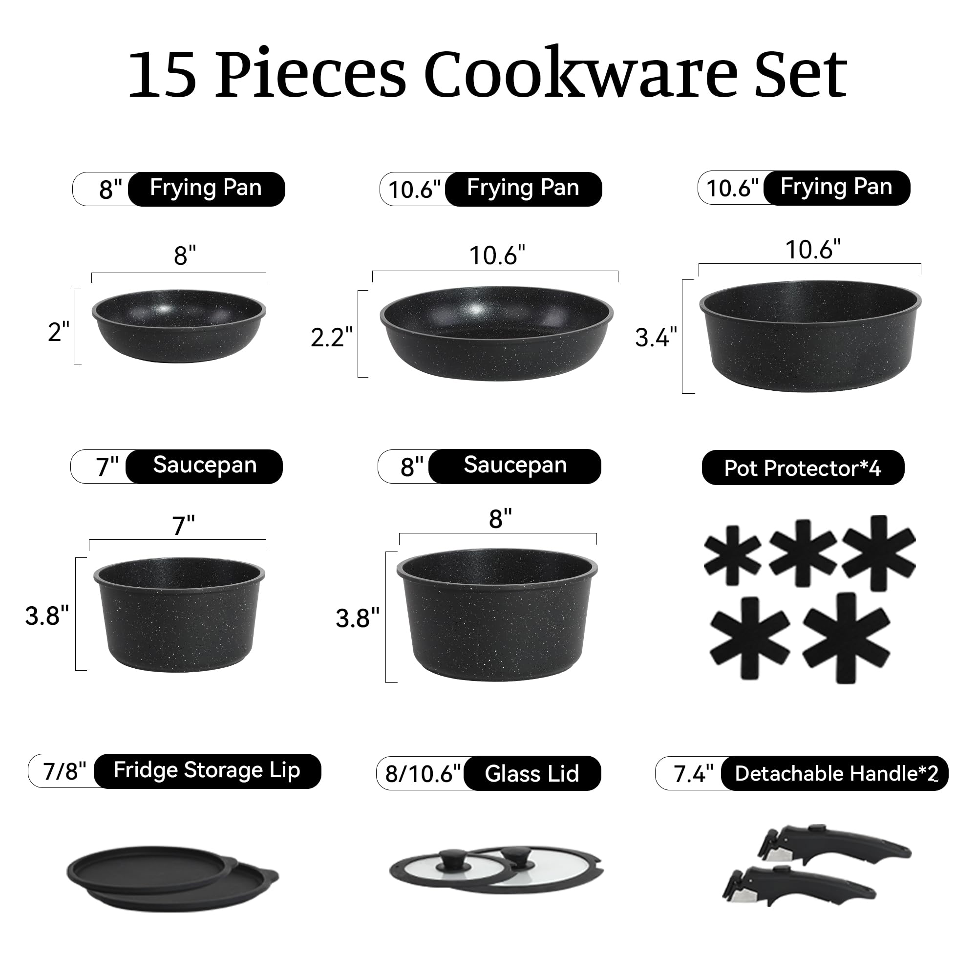 Cuisinluv mango desmontable, manejo cómodo y seguro para la cocina.