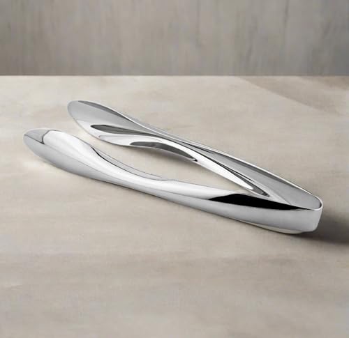 Pinzas Cuisinox de acero inoxidable, acabado espejo, útiles para servir platos pequeños.