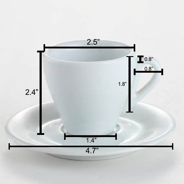 Taza espresso Cuisinox en porcelana blanca, capacidad de 2 onzas para espresso aromático.