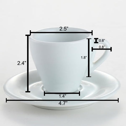 Taza espresso Cuisinox en porcelana blanca, capacidad de 2 onzas para espresso aromático.