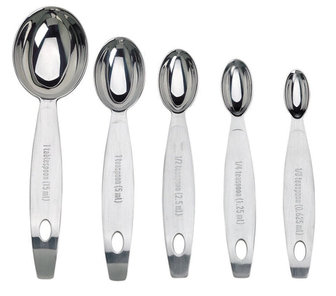 Cuisipro cucharas 1/2, mango curvado para reposar sin volcar.