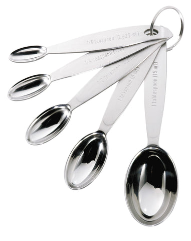 Cuisipro cucharas medidoras de acero inoxidable 1/8, ideales para especias en frascos pequeños.