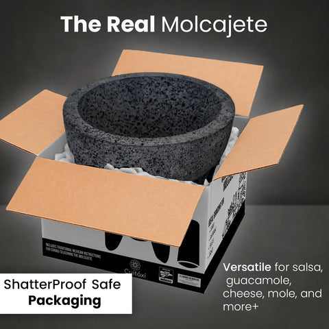 Cuitáxi mortero con pilón tradicional ideal para guacamole y adobos.