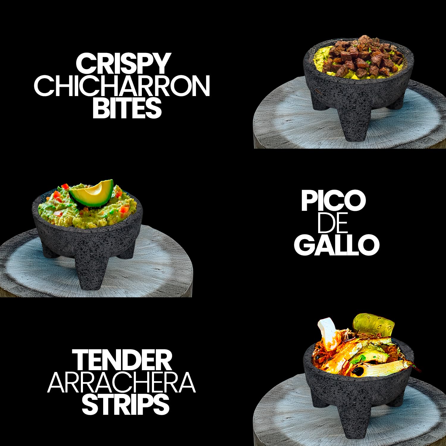 Cuitáxi pack incluye molcajete, pilón y calentador para empezar.