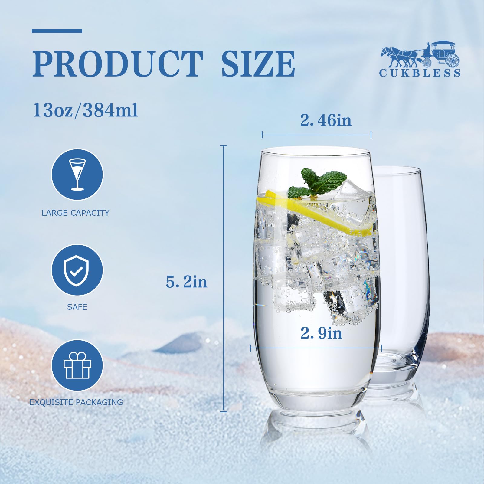 CUKBLESS juego de vasos con empaque seguro, ideal para regalo o envío