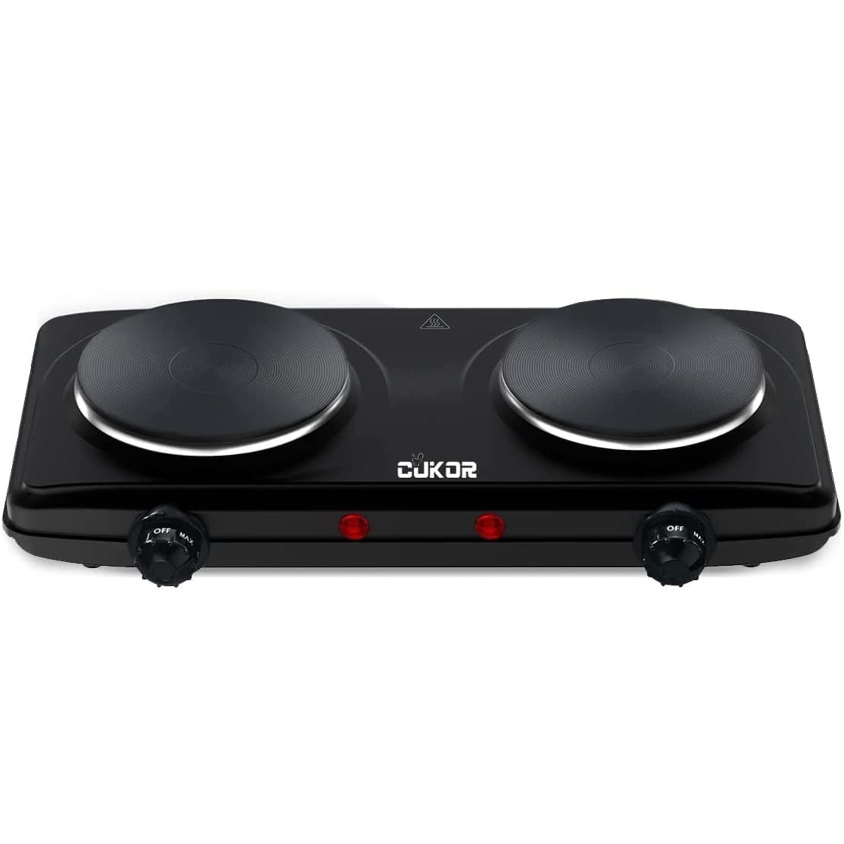 CUKOR doble quemador en placa eléctrica compacto ideal para cocinas pequeñas