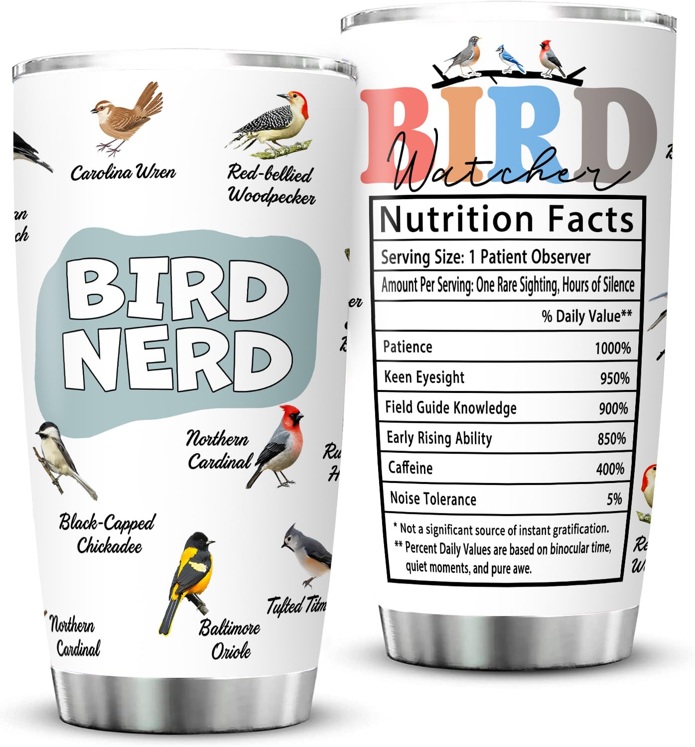 Culaiwan termo para observación de aves, 20oz, mantiene la bebida fría durante las excursiones.
