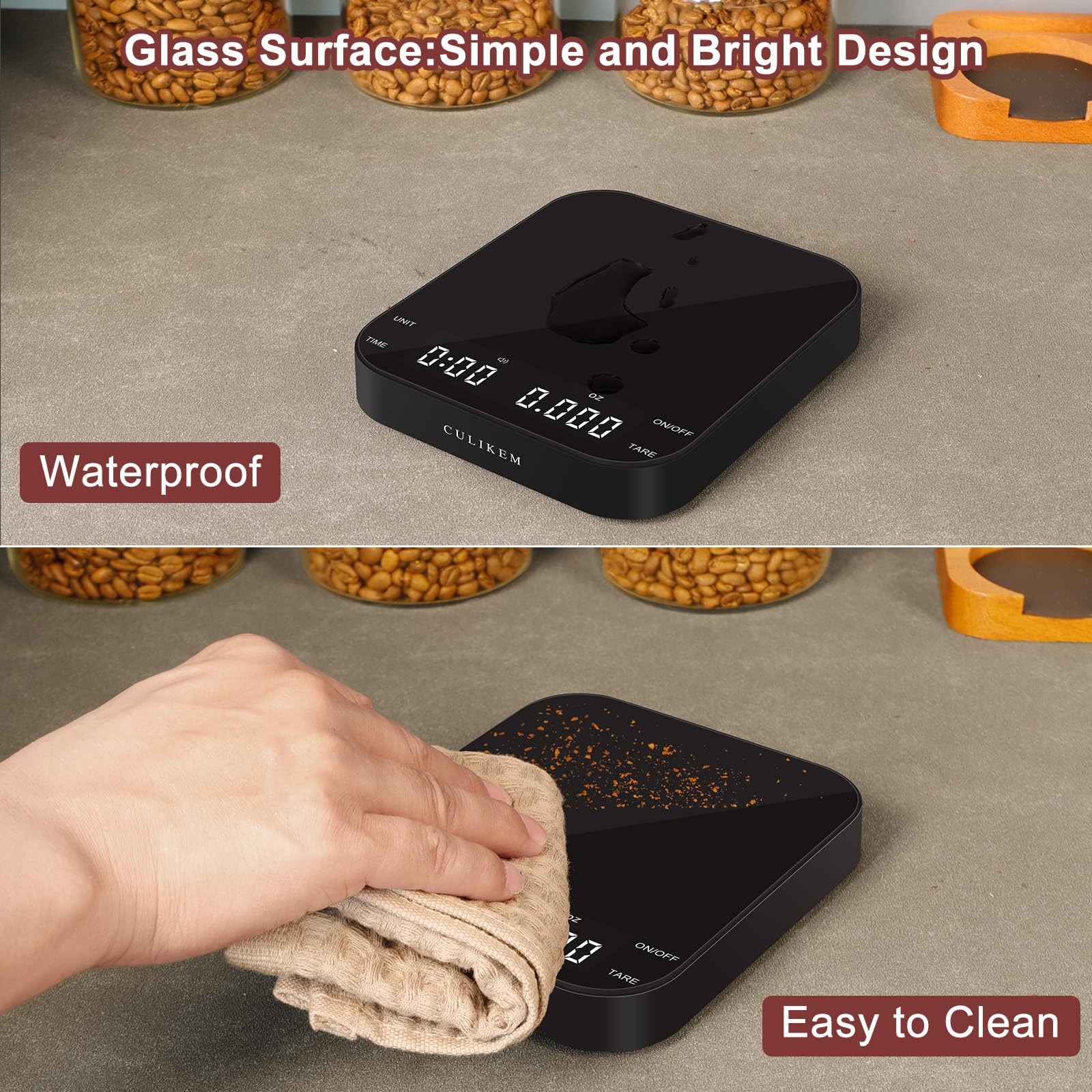 CULIKEM balanza café sensor preciso, lectura estable para recetas consistentes.