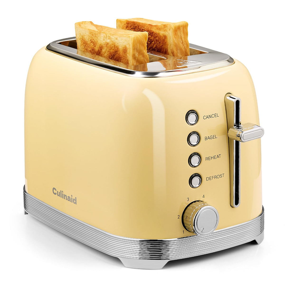 Culinaid Tostadora 2 Rebanadas frente en acero inoxidable para cocina moderna y limpieza fácil.
