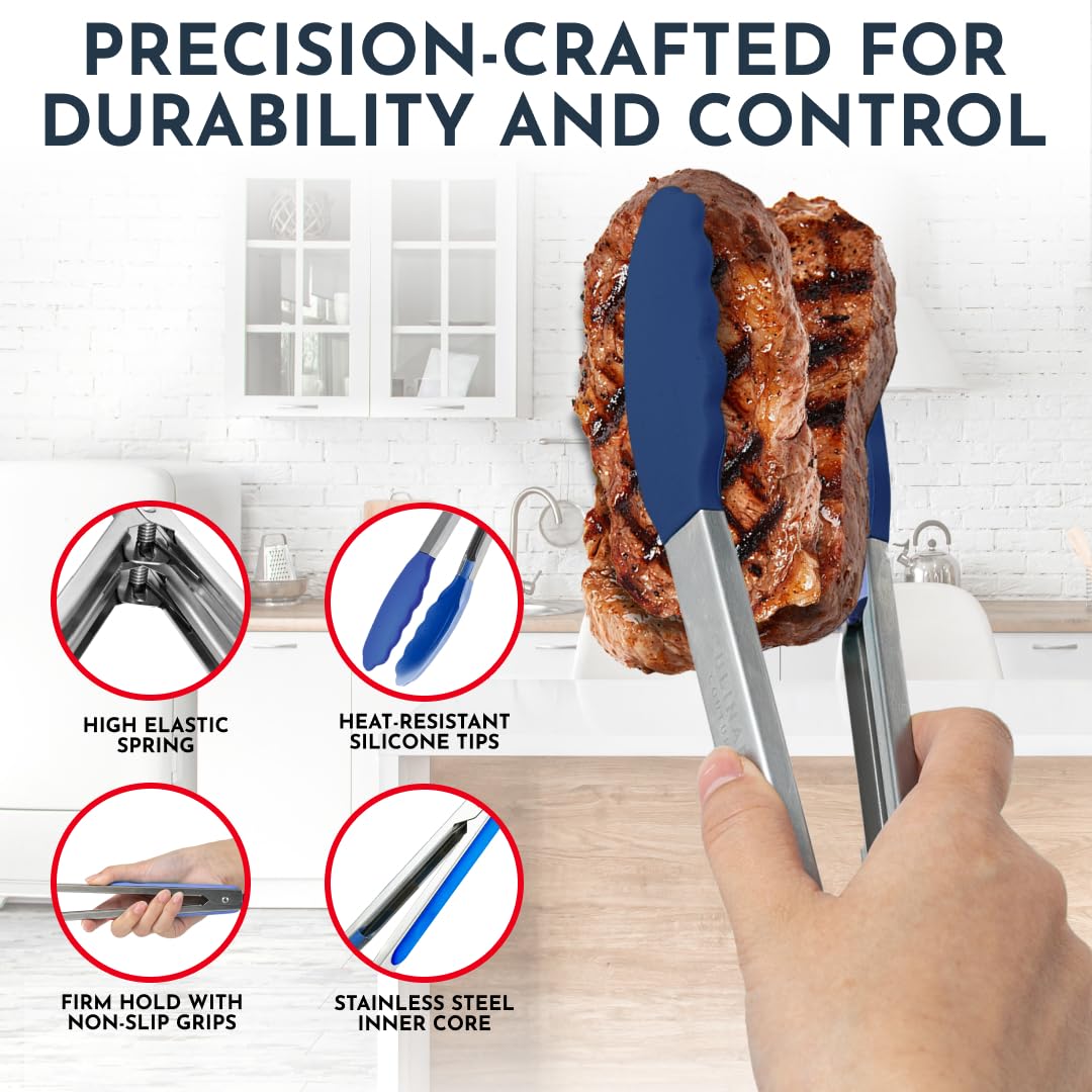 Pinzas Culinary Couture de 12 pulgadas, resistentes al calor para servir