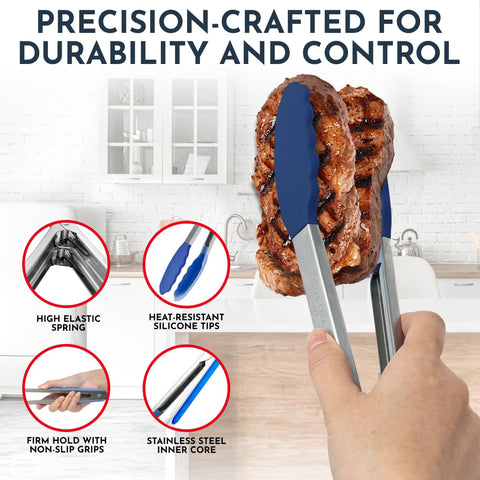 Pinzas Culinary Couture de 12 pulgadas, resistentes al calor para servir