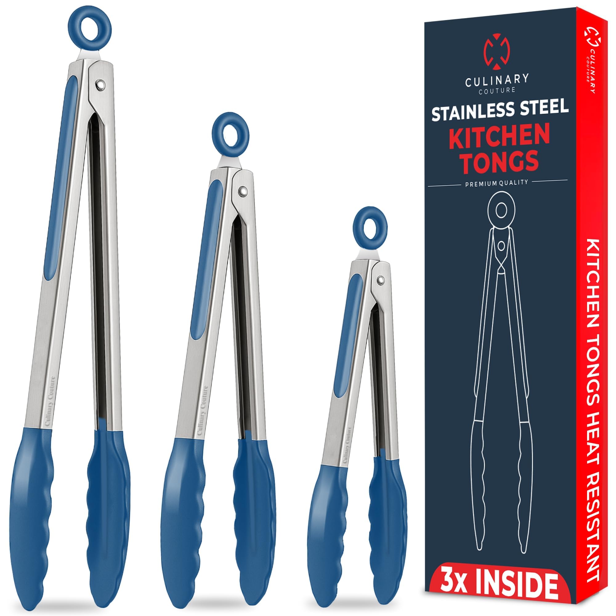 Pinzas Culinary Couture de 7 pulgadas con silicona para voltear sin rayar
