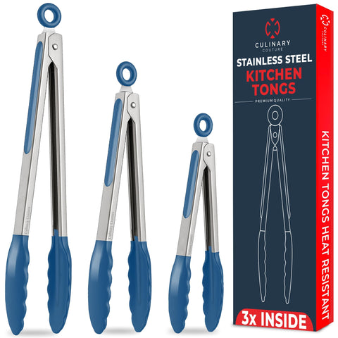 Pinzas Culinary Couture de 7 pulgadas con silicona para voltear sin rayar