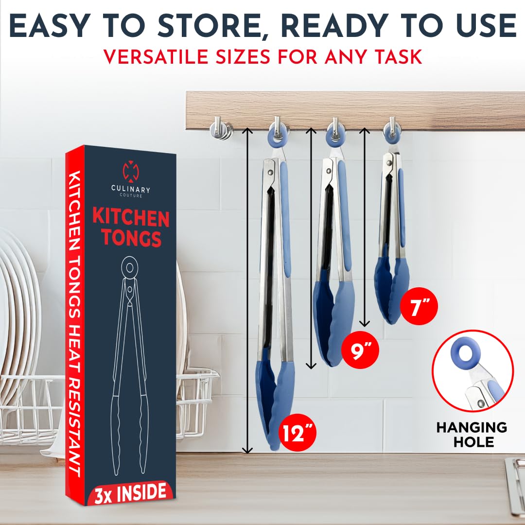 Pinzas Culinary Couture de 9 pulgadas con silicona para platos grandes