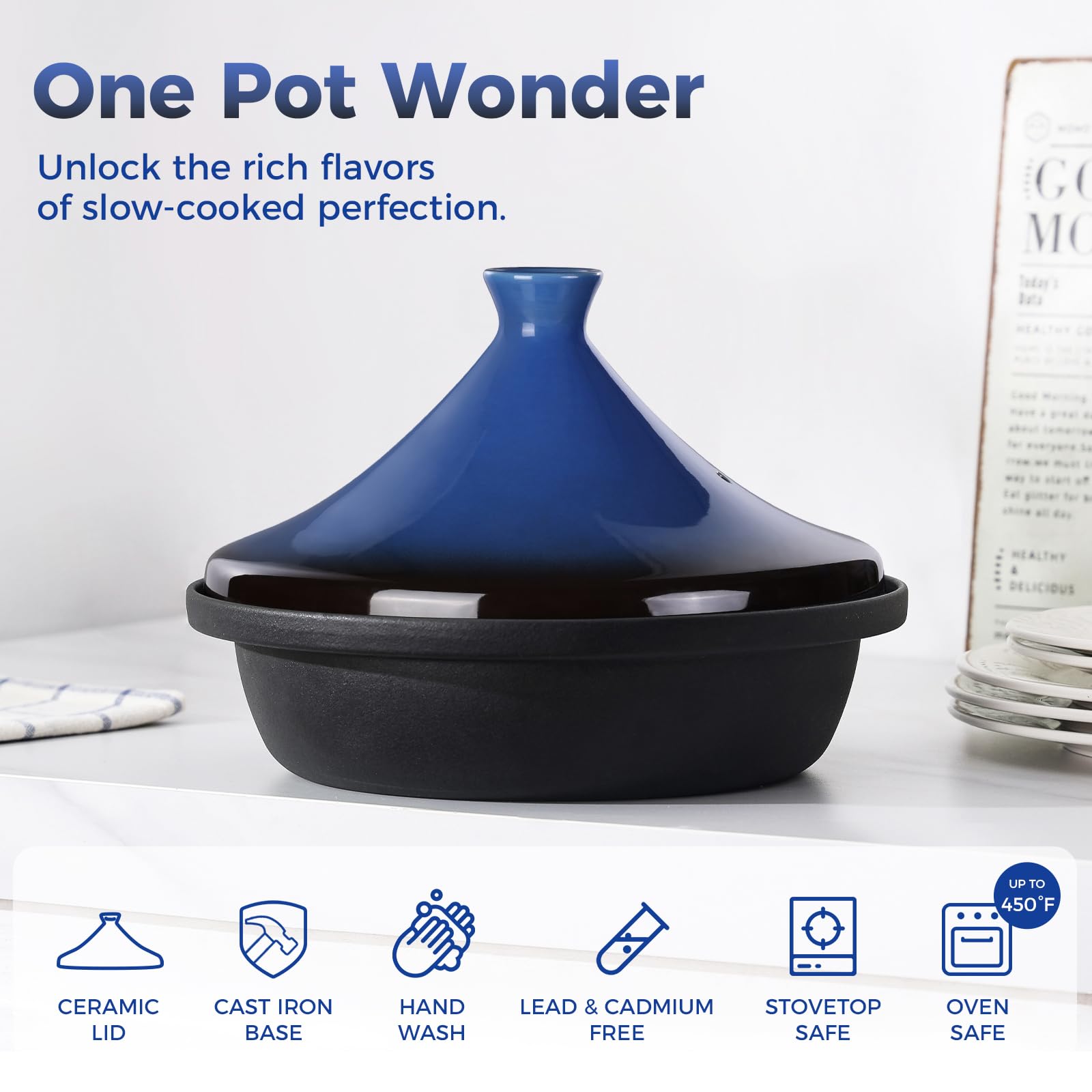Culivora Tajine apto para inducción, gas y horno para mayor versatilidad.