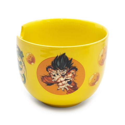 Culture Fly Dragon Ball Z tazon ramen con cuchara y palillos incluidos para una experiencia completa.