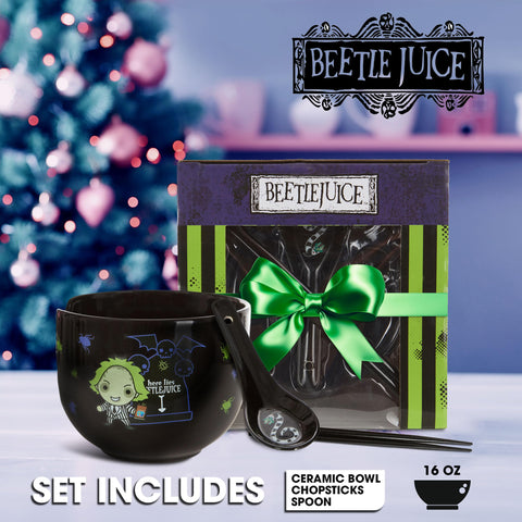 Conjunto Beetlejuice Culture Fly para ramen, cerámica duradera para uso diario.