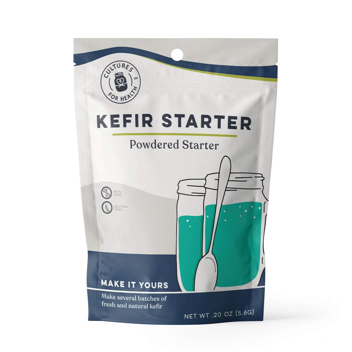 Cultures For Health Kefir Starter, empaque de 4 paquetes para empezar kefir casero.