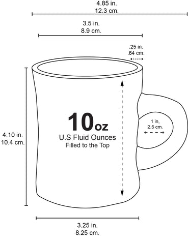 Taza Culver retro 10 onzas, detalle del asa para un uso suave.
