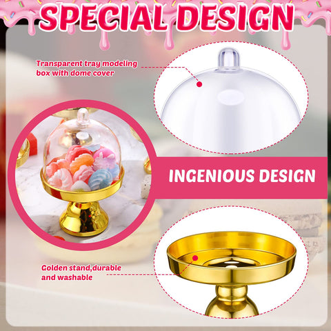 Cunhill domo de cristal para postres, muestra atractiva en mostrador.