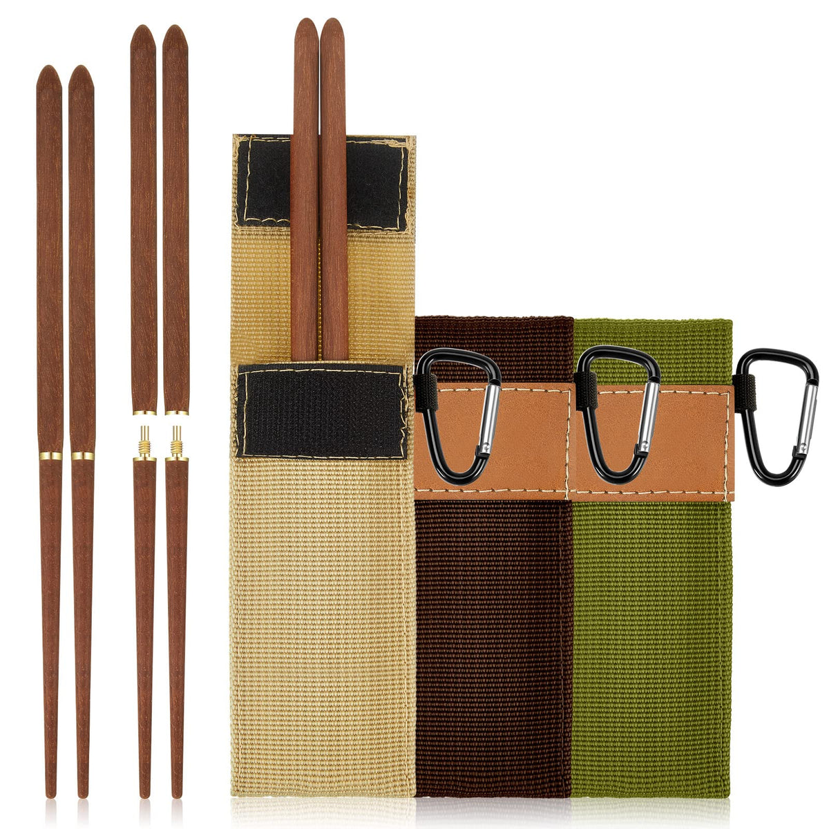 Cunhill palillos plegables con estuche, práctico para comer fuera.