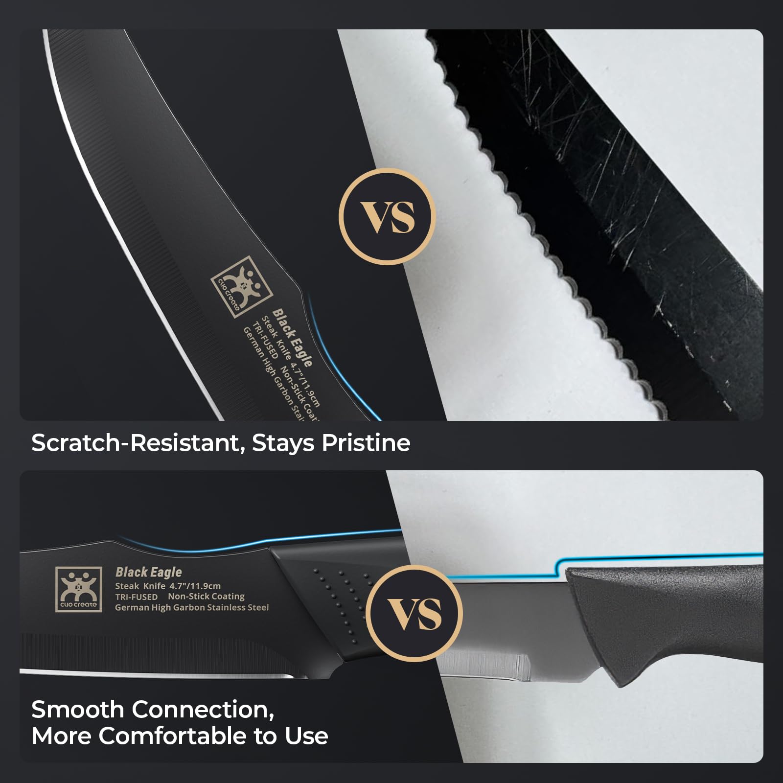 CuoCreate cuchillos filete rectos – ideal para restaurantes, diseño duradero y mantenimiento sencillo.
