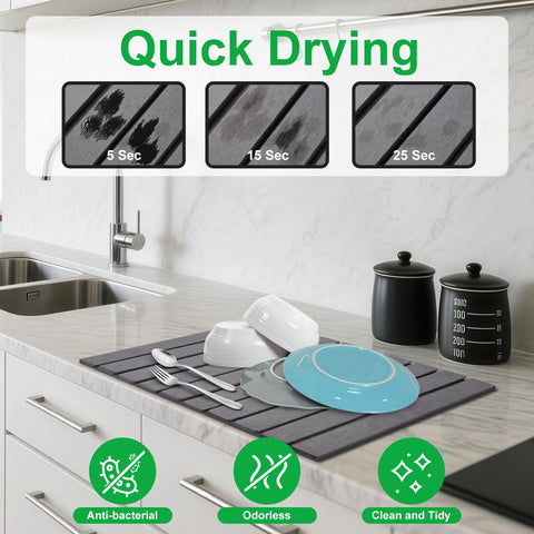 Cuomaop mat plegable para cocina: almacenamiento compacto y práctico