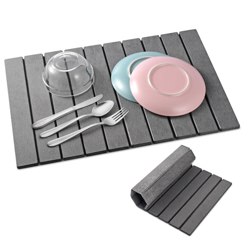 Cuomaop piedra secado para cocina grande: superficie estable para platos y utensilios
