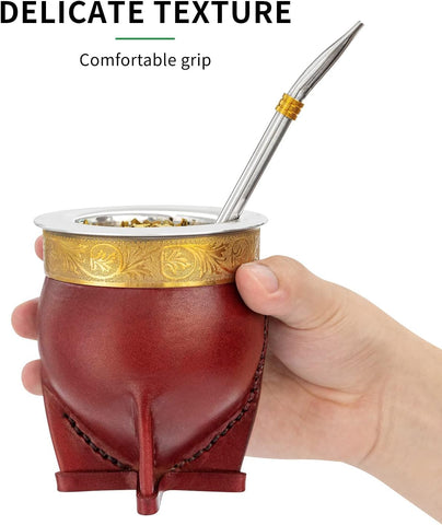 Bombilla Cuopru de 19 cm para un sorbo cómodo.