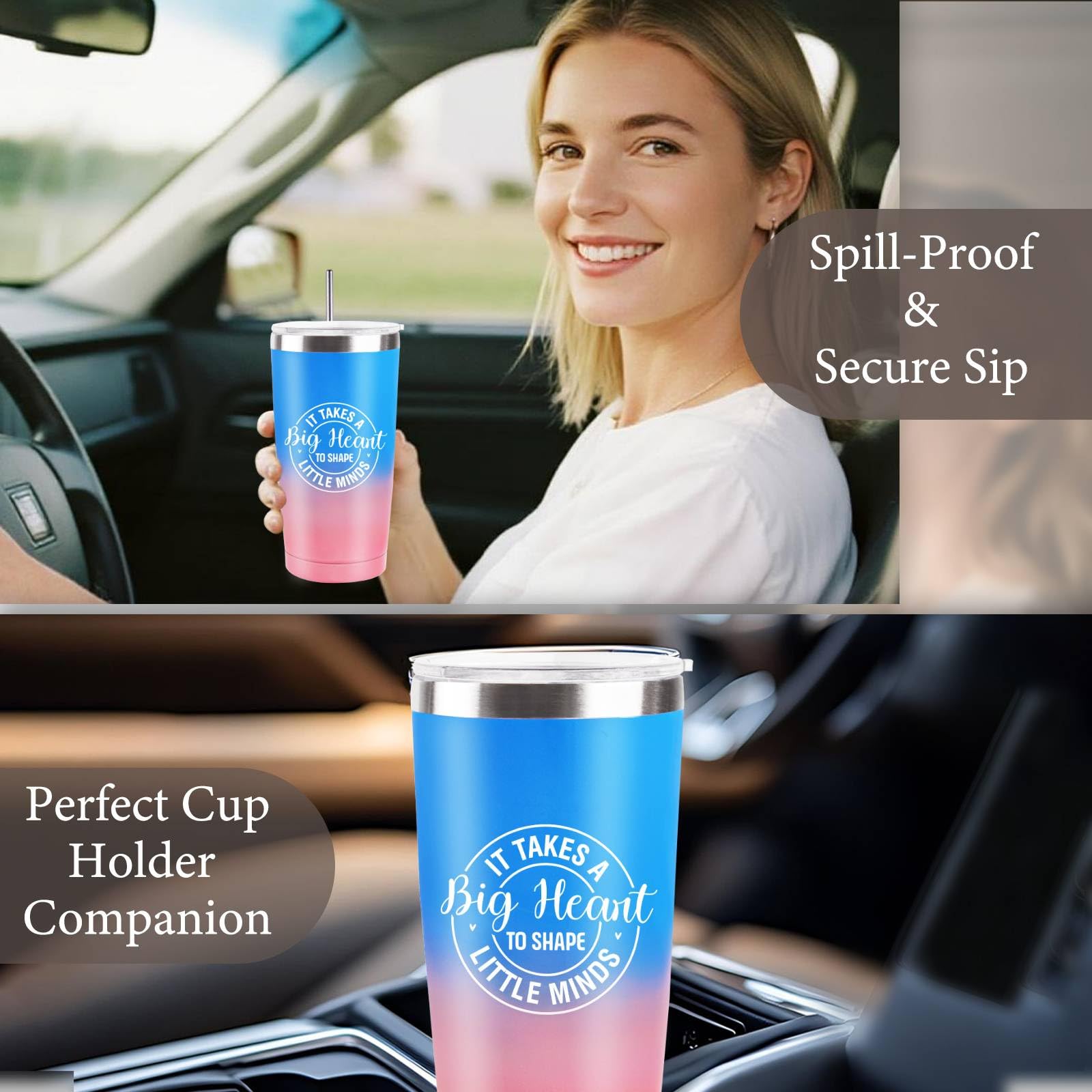 CUPLOOV taza termo 20 oz azul-rosado dorso, diseño inspirador