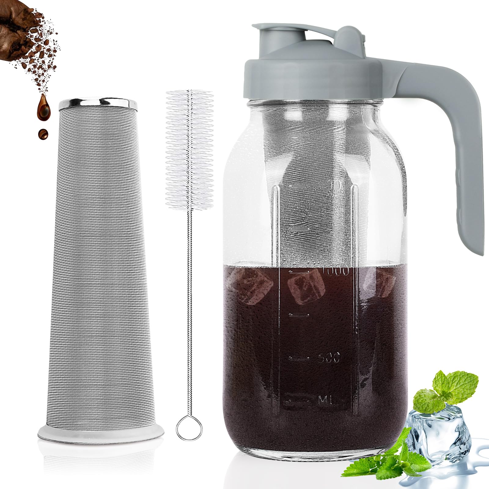 Cupluw jarrón infusión fría 64oz con pico para vertidos suaves