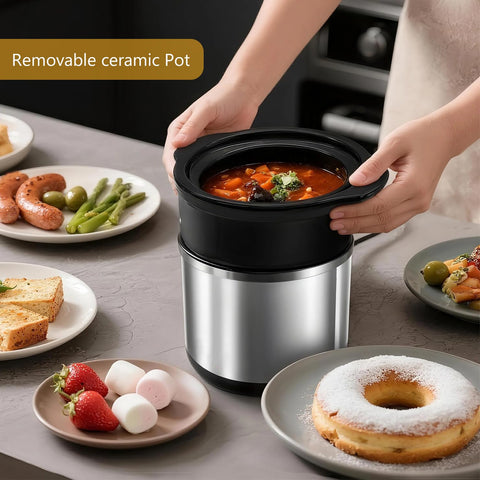 cupsync mini olla cerámica dimensiones compactas: perfecta para cocinas pequeñas