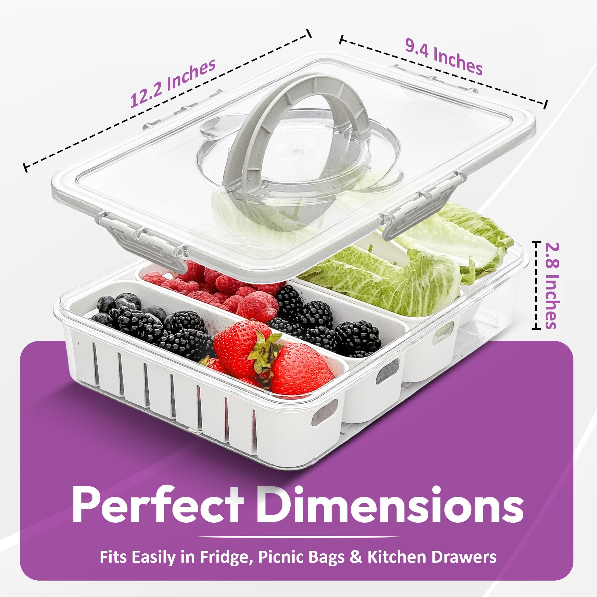 Curiocuterie escurridor-integrado: limpieza fácil de frutas y verduras.