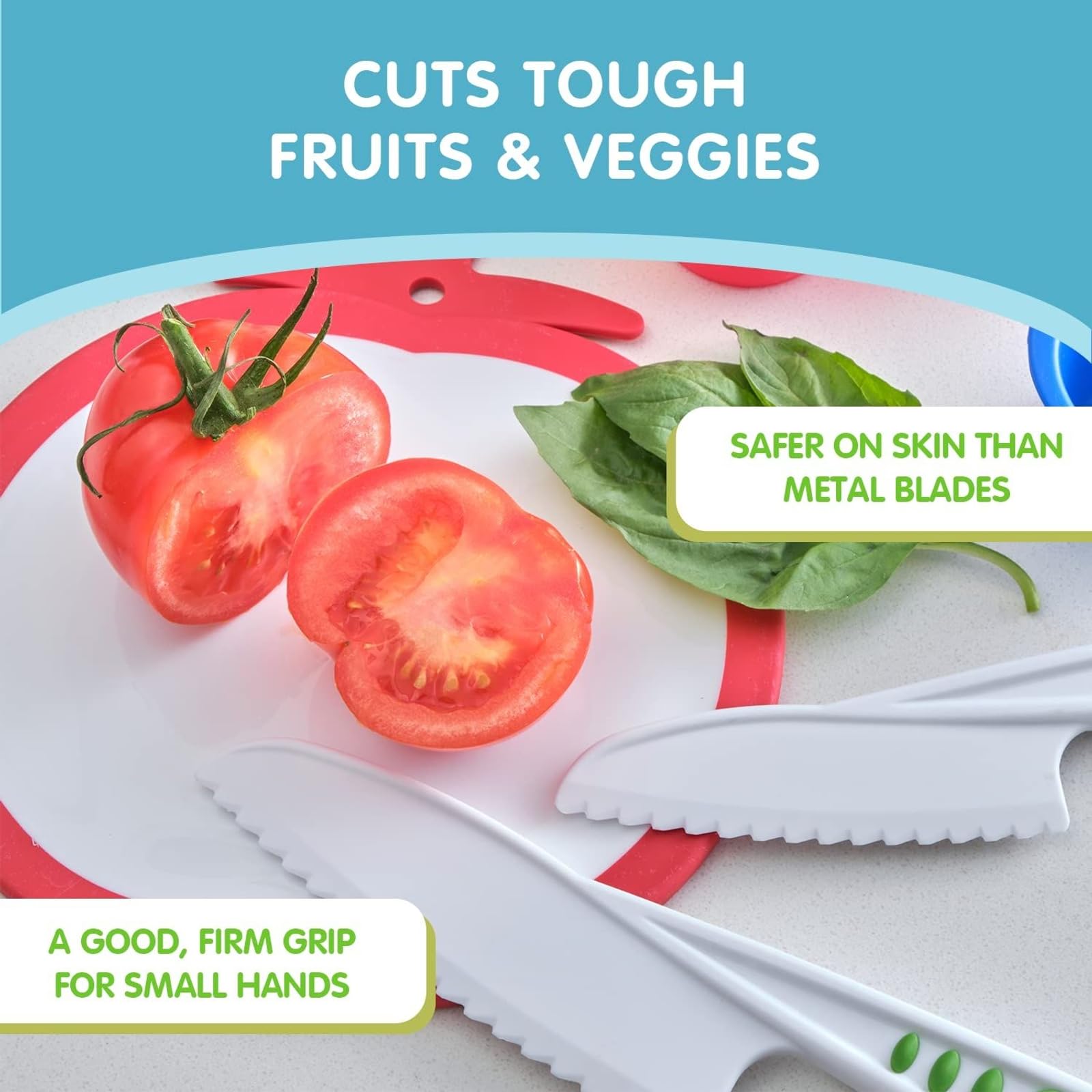 Cuchillos Curious Chef permiten practicar cortes de frutas de forma segura