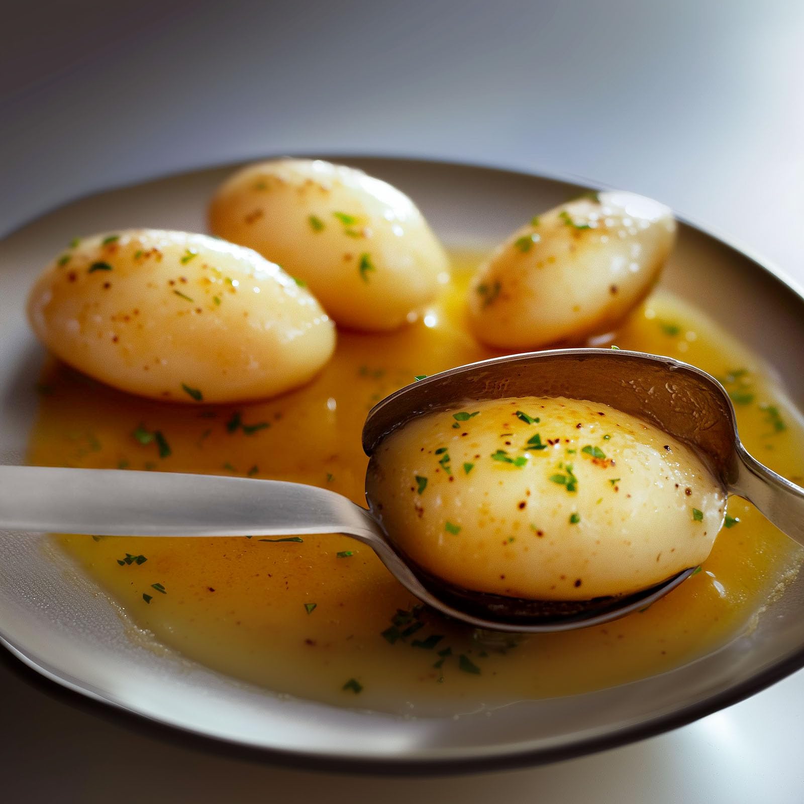 CURISEW Chef Kunz, herramienta versátil para quenelles y servir sopas con control.