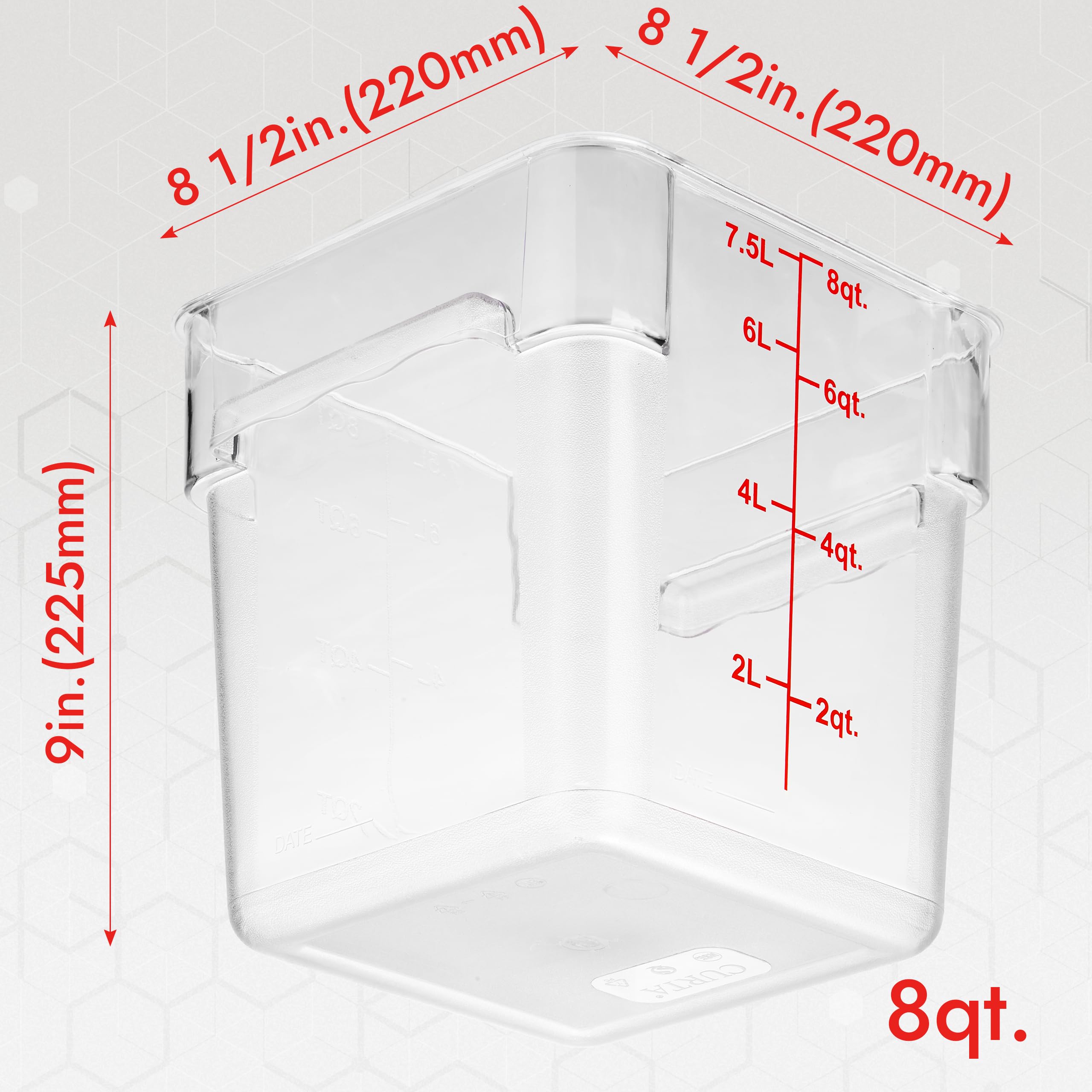 CURTA contenedores 8qt con fruta troceada: ideal para preparaciones rápidas.