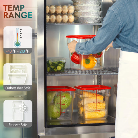 CURTA contenedores 8qt uso para restaurantes: almacenamiento higiénico y profesional.