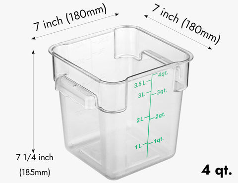 CURTA contenedores 4 Qt aptos para lavavajillas y limpieza sencilla